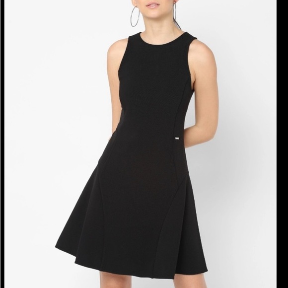 Armani Exchange Black Asymmetrical Wrap Mini Dress - Picture 2 of 14